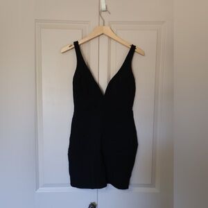 Black Sleeveless V-Neck Dress